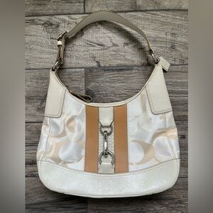 Coach Shoulder Bag Purse - Cream & Tan